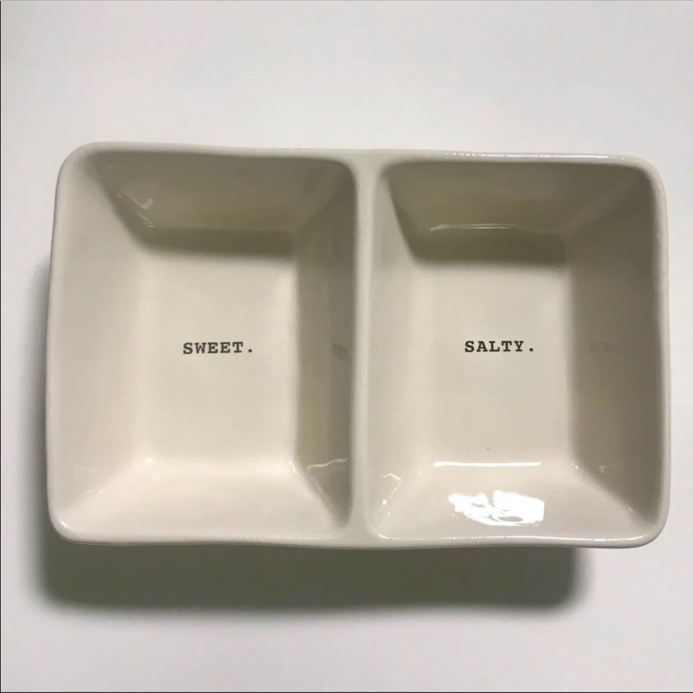 Rae Dunn NWT Sweet Salty 2 part serving dish